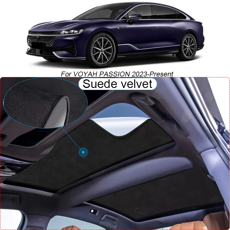 

Car Suede Fabric Electrostatic Adsorption Sunroof SunshadeHeat Insulation Skylight Auto Accessory For VOYAH PASSION 2023-Present