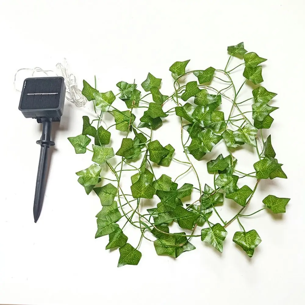 Outdoor Solar LED Vine String Light Realistic Ivy Leaf Lamp Waterproof Decorative Lighting For Garden Backyard