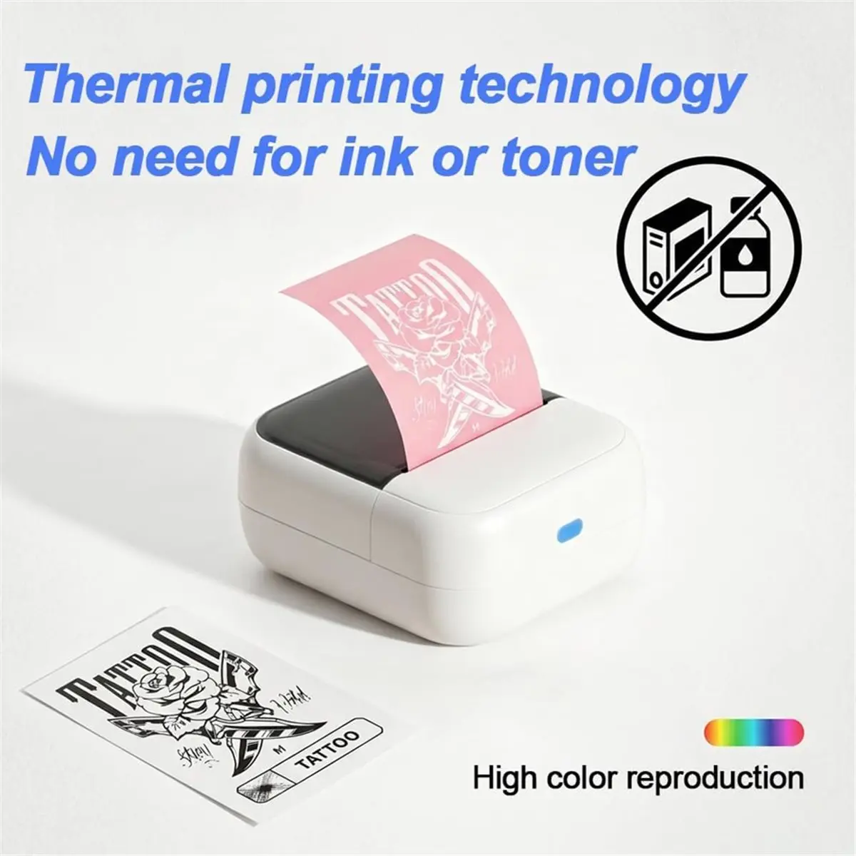 Sticker Printer, Portable Thermal Label Printer for Small Pattern Sticker Note Printing