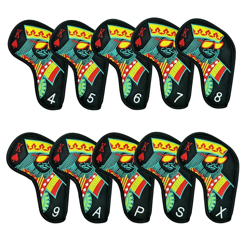 

Golf Iron Cover Cover Irons Club embroidery Leather Golf Head Cover Golf Accessories Fast delivery