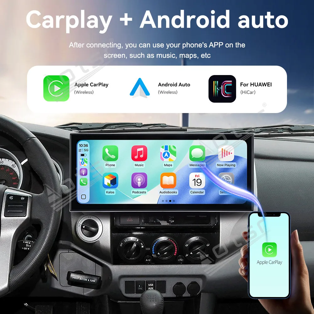 CarPlay 15.8’’ Android 15 For Toyota Tacoma 2005-2013  Car gadgets Car Radio Car GPS Navigation HD Screen Multimedia Player Head