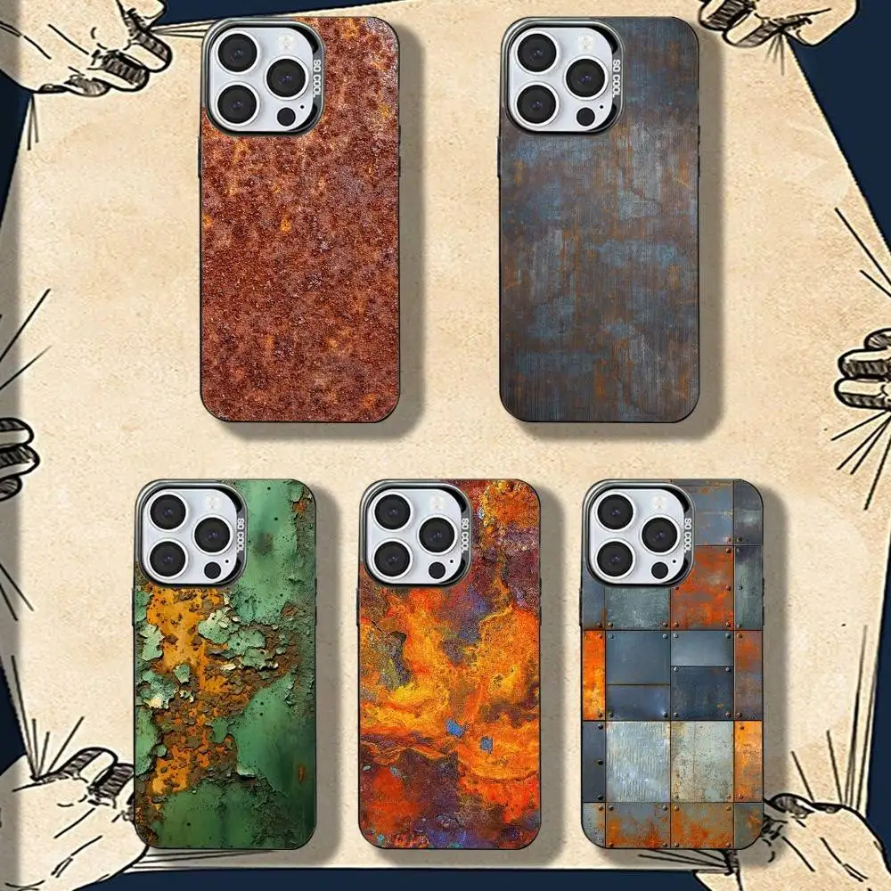 

Retro Industrial Rust Phone Case For iPhone 16,15,14,13,12,11,8,7,Pro,Max,Plus,Mini,XS,SE Shockproof Matte Cover