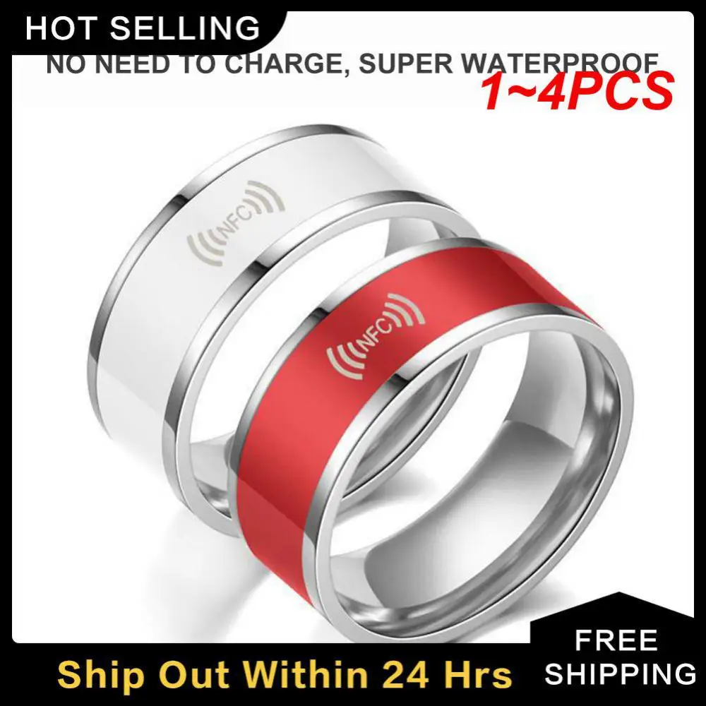 1 ~ 4 Stück Herren-NFC-Smart-Ring, einfacher und modischer Stil, führt Telefonfunktionsarbeiten und Teilen von Daten auf