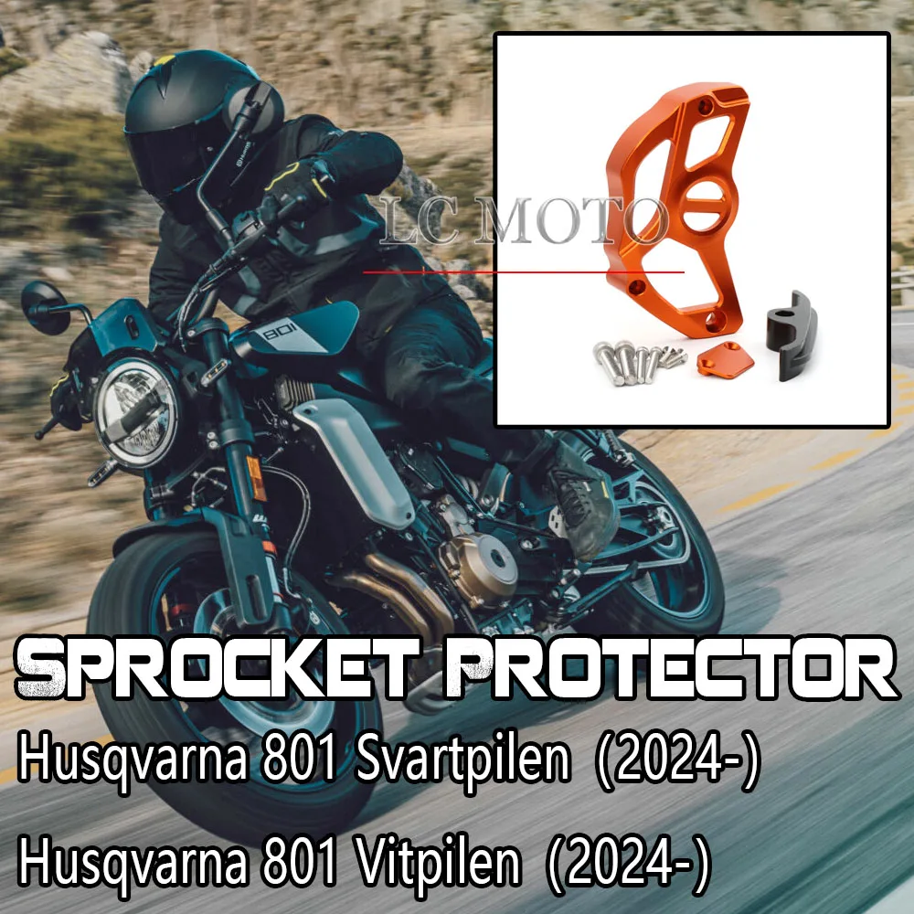 

For Husqvarna 801 Svartpilen 801 Vitpilen 2024- Motorcycle Modification Sprocket Protector Decorative Cover Chain Cover
