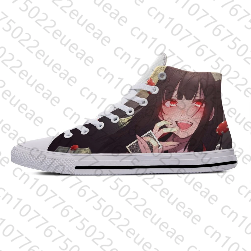 Hot Japanese Manga Anime Kakegurui Jabami Yumeko Casual Shoes High Top Lightweight Board Shoes Breathable Men Women Sneakers