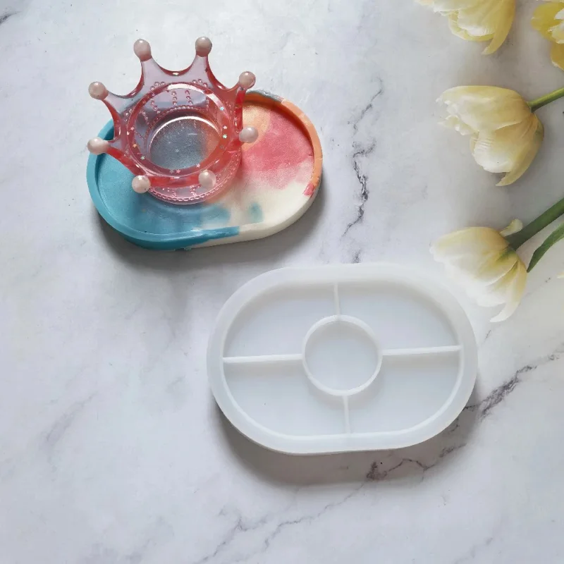 

DIY многоразмерная овальная подушка для чашки, силиконовая форма, форма для эпоксидной смолы для изготовления лотков для хранения, домашний декор для стола, инструменты для литья