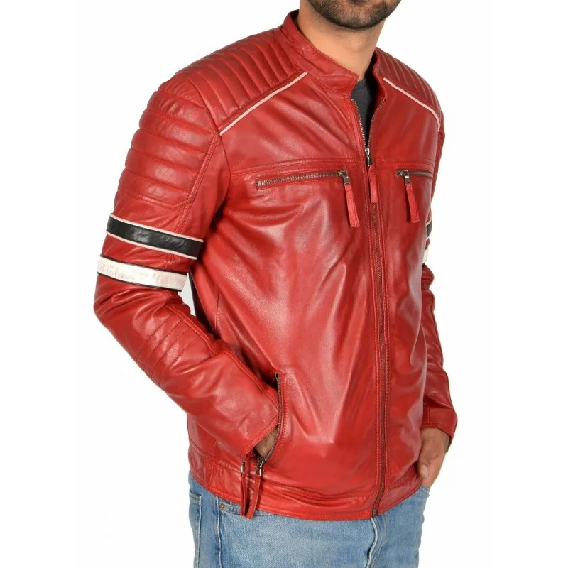 

Leather Men's 100% Genuine Leather Jacket Sheepskin Leather Jacket Fashionable Trend