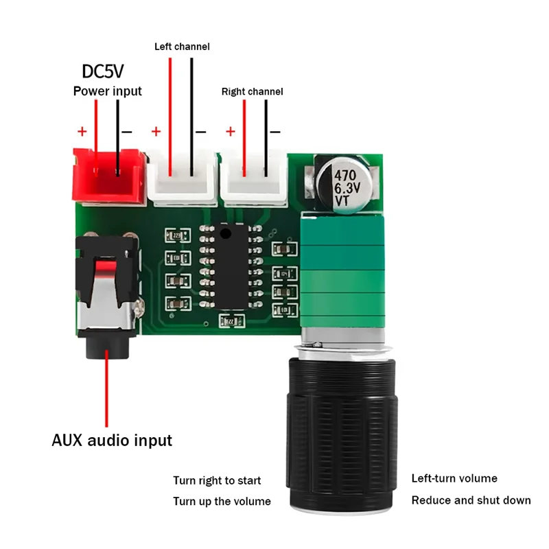 XH-A157 PAM8403 Digital Audio Amplifier Board Double 3W Desktop Audio Amplifier Board Dual-Channel Audio Amplifier Board