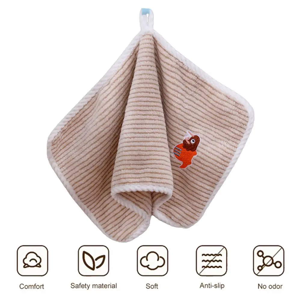 Toalha de microfibra com cordão, toalha macia de microfibra para crianças com cordão requintado para banho de secagem rápida para jardim de infância
