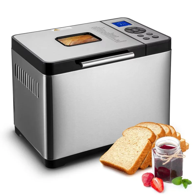 Automatic bread machine with non-stick ceramic pan dough machine for baking gluten-free whole wheat bread