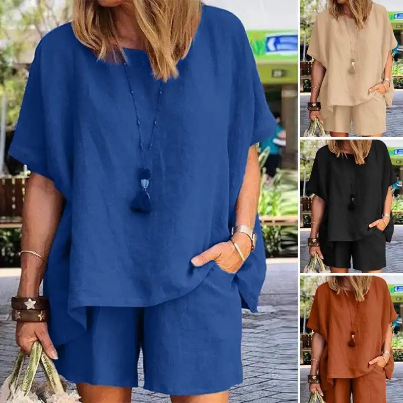 Spring And Summer New Suit Fashion Temperament Loose Short-sleeved Shorts Two-piece Set