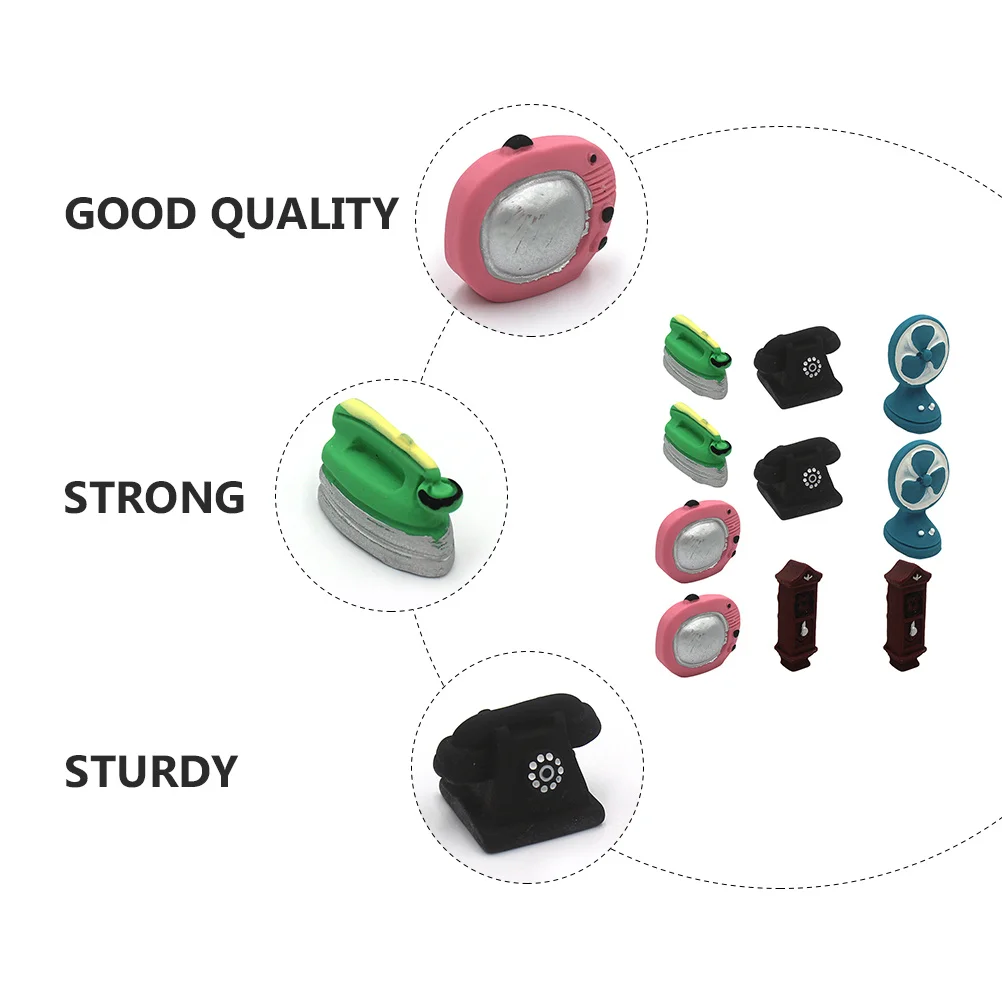 

10Pcs Vintage Mini Home Appliances Scene DIY Furniture Decor Pretend Play Kid Gift Household Ornament Decoration