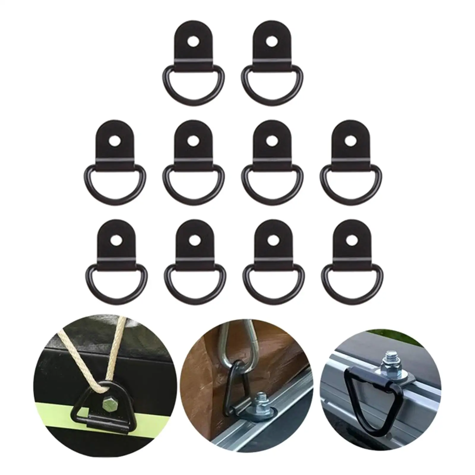 

10 Anchors Stainless Steel Black Pull Hook Lashing for Loads on Case , Trucks Trailers Boats