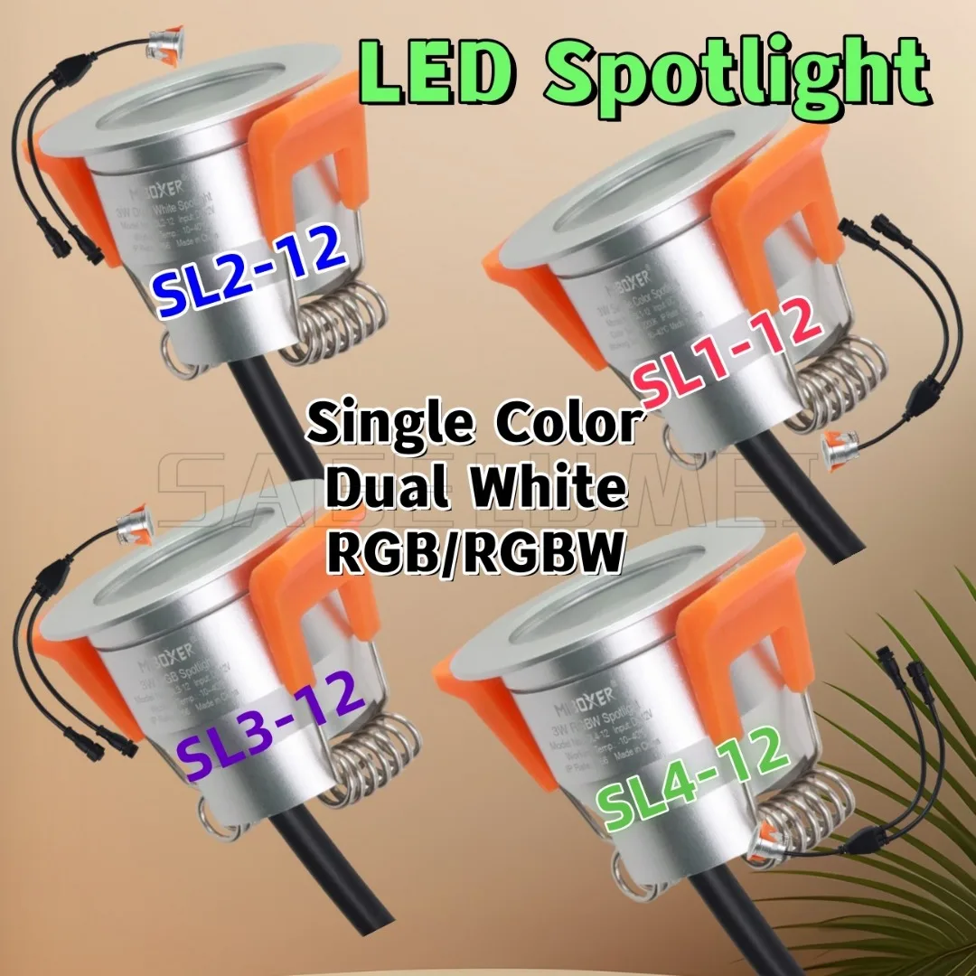 

SL1-12 SL2-12 SL3-12 SL4-12 Miboxer 3W Waterproof LED Spotlight Single Color Dual White RGB RGBW Remote LED Downlight Dimmable