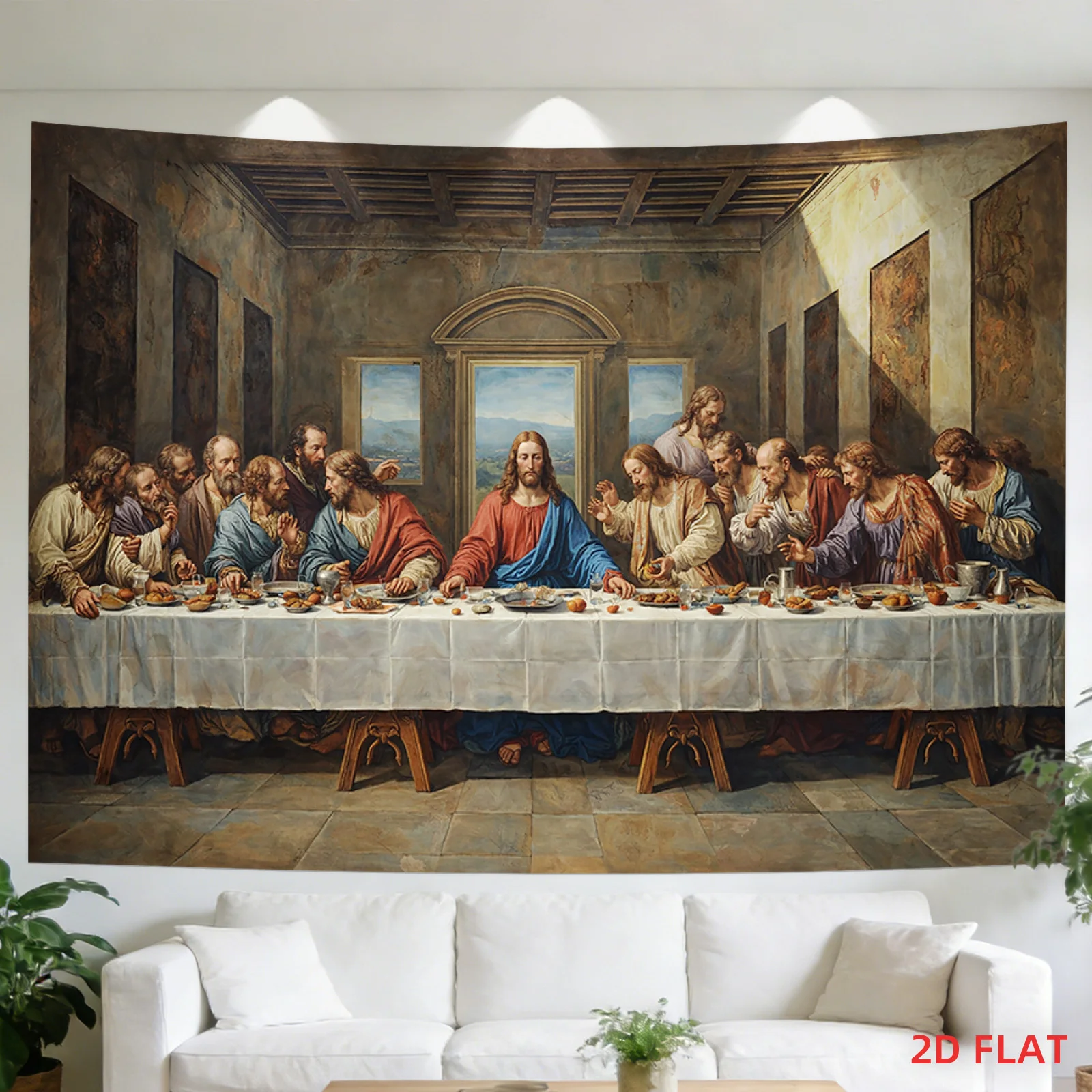 Giant Last Supper Tapestry Wall Hanging Biblical Art Jesus Christ Christian Religious Mural Decor for Home