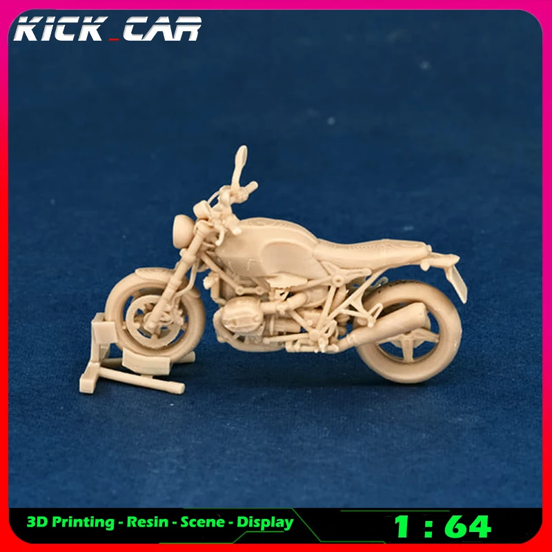 Kickcar-modelo de motocicleta 1/64 sin soporte Jiffy, Escena de garaje de resina para coche, juguete de decoración Diorama