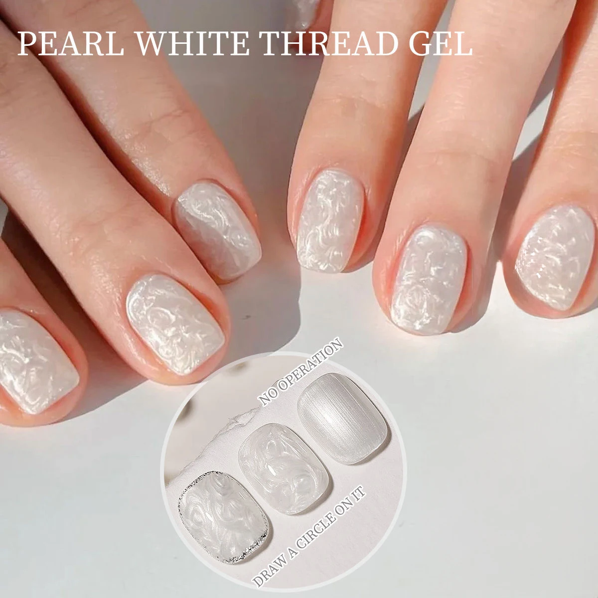 

ZH 12ML Pearl White Thread Gel Nail Polish UV/LED Soak Off Gel, Gift For Women And Suitable For Home Nail Salon For Wedding Gift