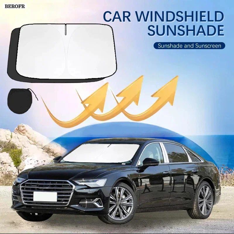 Car Windshield Sun Shade Covers Front Window Sunscreen UV Parasol For Audi A6 C5 C6 C7 2004-2024 Summer Car Accessories