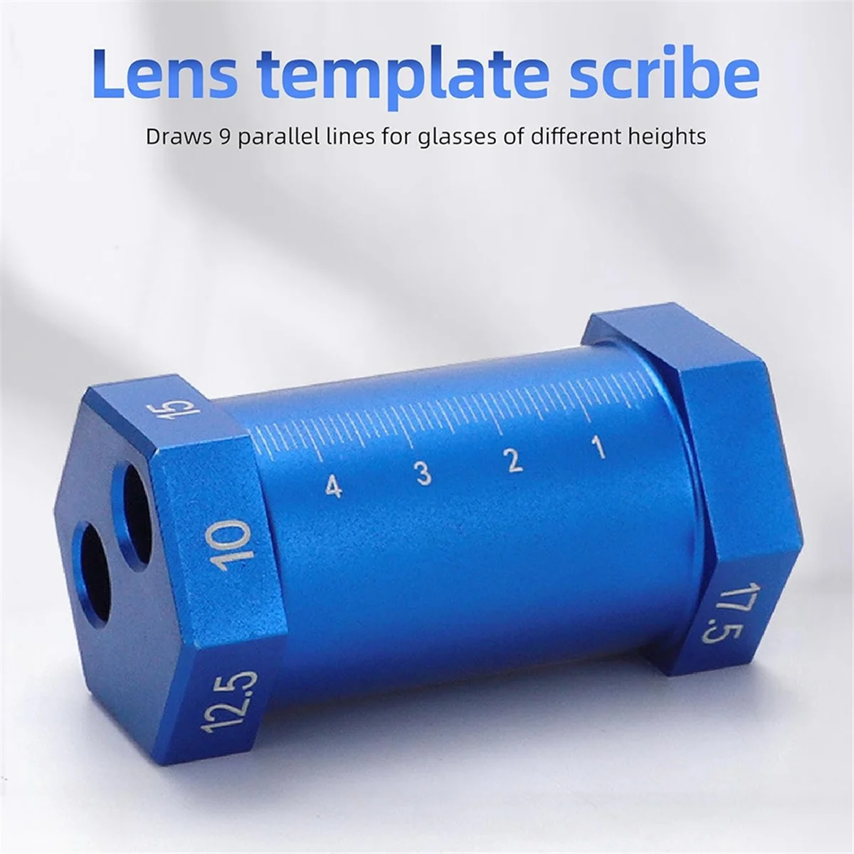 SZSC Horizontal Alignment Scribing Tool for Eyeglass Frame Lining with Engraved Markings, Six Sided Lens Alignment Scriber