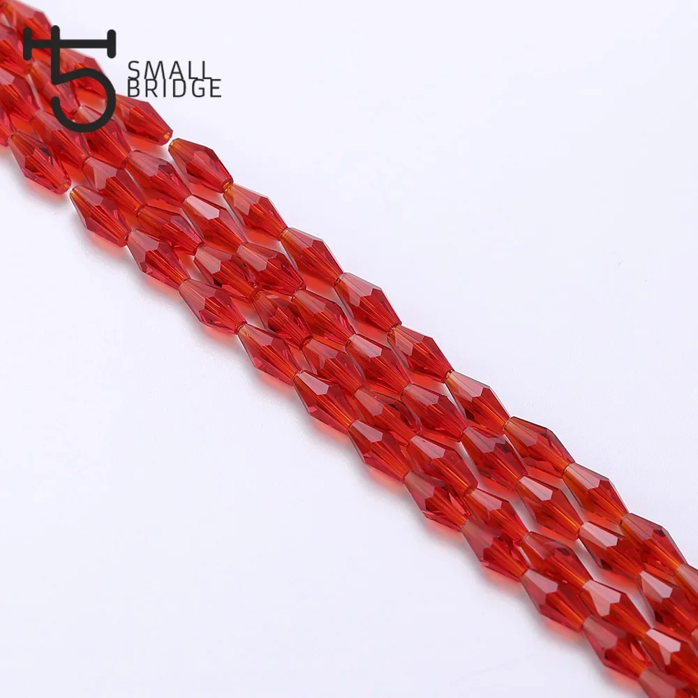 6*12 Czech Long Bicone Glass Beads For Jewelry Making Diy Accessories  Loose Red Crystal Faceted Beads Z702