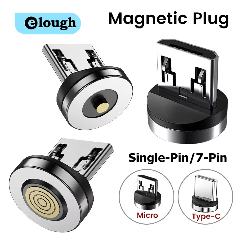 Single/7 Pin Magnetic Charging Plug Adapter Magnetic Micro/Type C Cable Adapter for Mobile Phone Dust Plug Replace Components