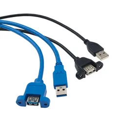 USB2.0 USB 3.0 Extension Cable Cable Male to Female Extender Data Sync no Screw Panel Mount Connector for PC Printer Hard Disk