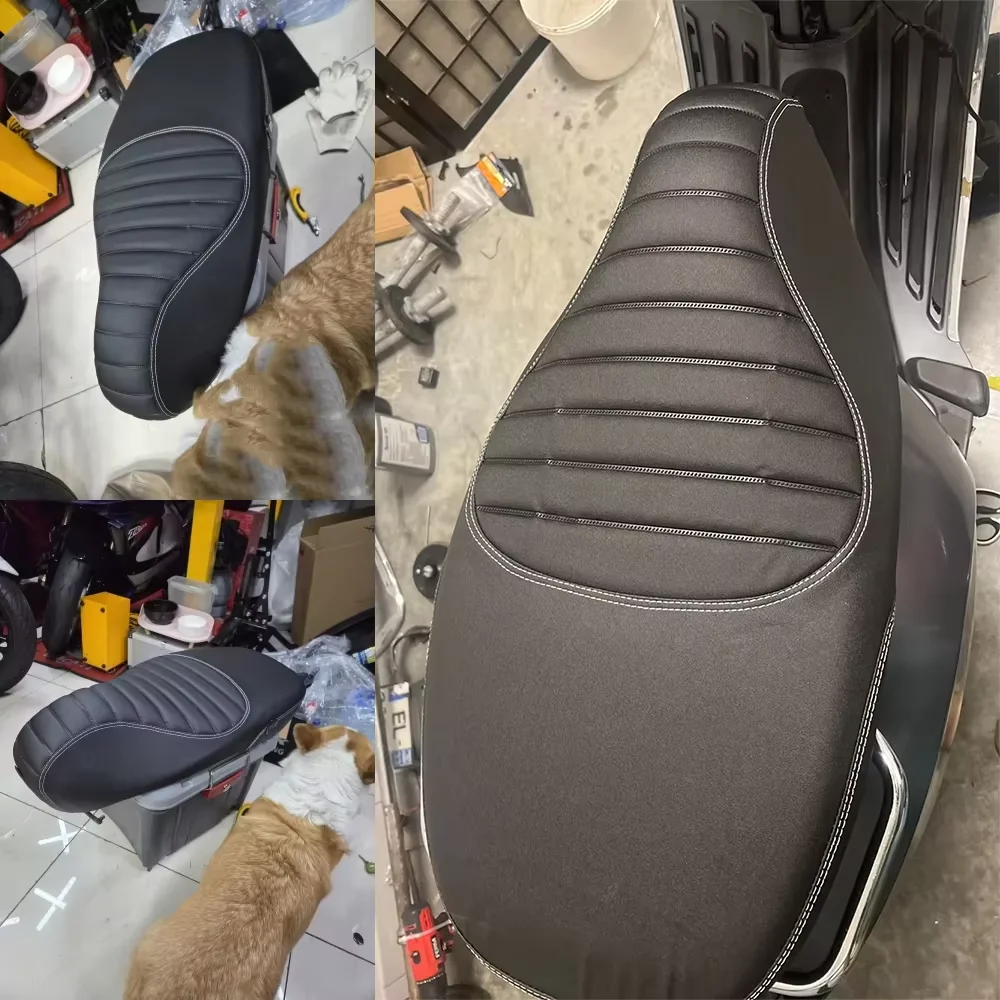 Leather Thickened Sponge Seat Cushion Insulation Seat Cover Protector For Vespa Primavera Sprint 50 125 150 250 Accessories