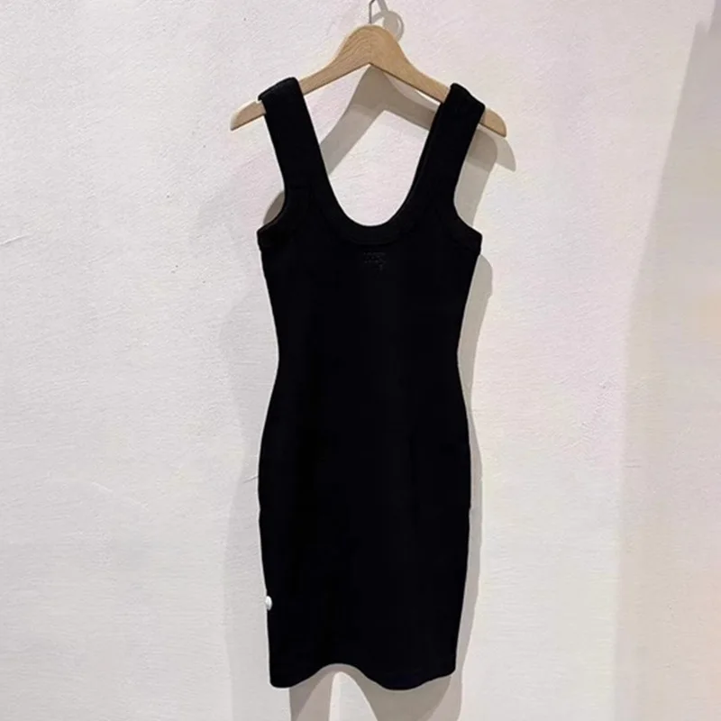

2026 Summer New Black Sleeveless Dress Women Niche Slim Fit Casual All-match Mini Dresses