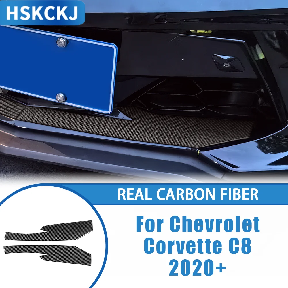 Car Accessories Carbon Fiber Interior External Front Lip Panel Cover Trim Sticker Modification For Chevrolet Corvette C8 2020—up