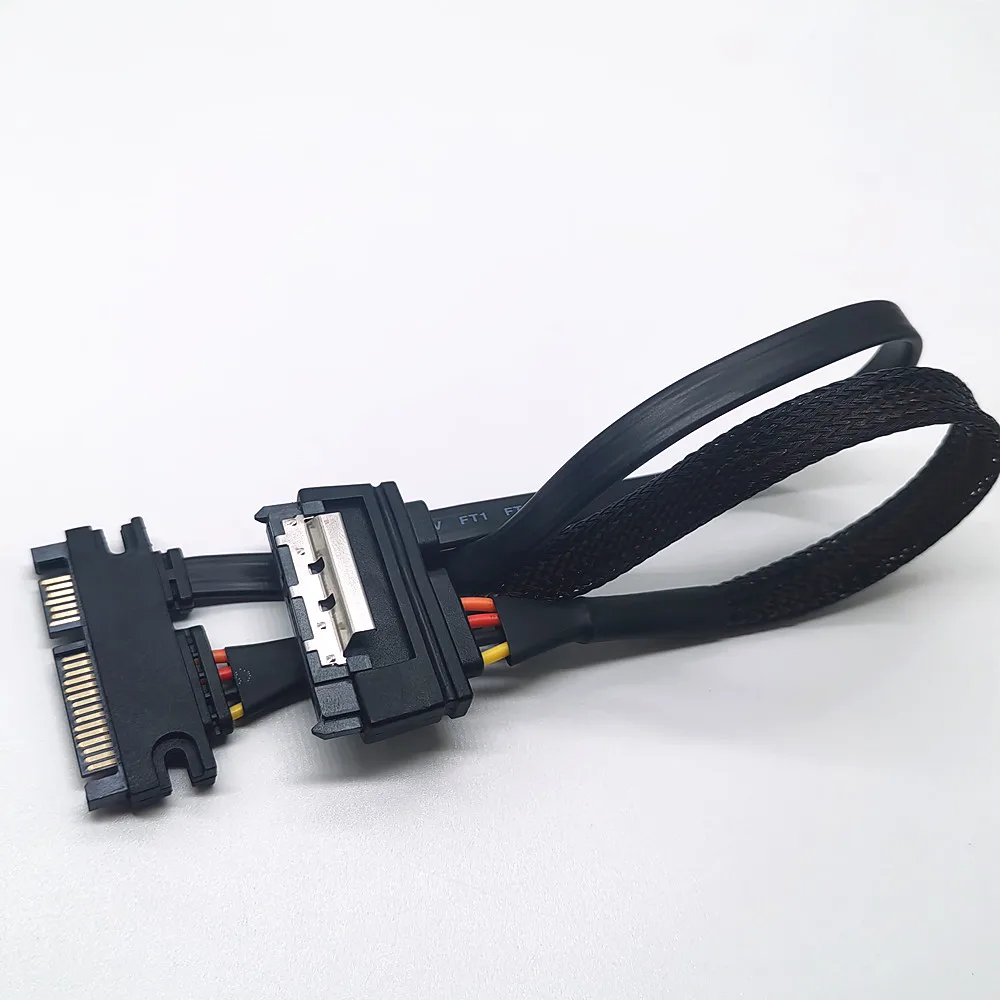 Cable SATA de 1M y 22 pines macho a hembra, 7 + 15 pines Serial ATA SATA, Cable de extensión combinado de alimentación de datos, convertidor de conector 20cm 30cm 50cm