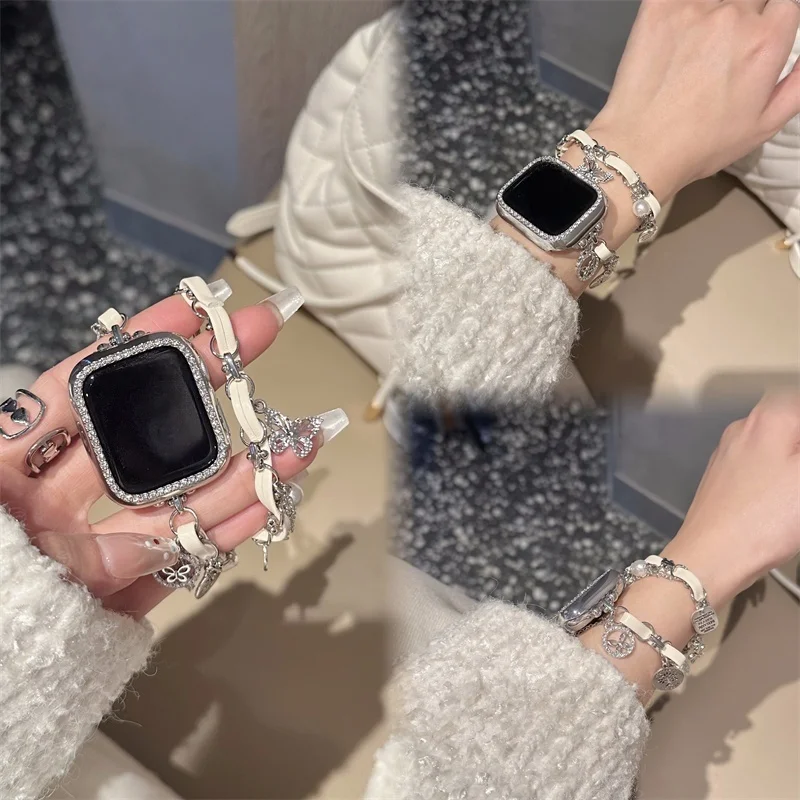 

Mengdie Double Circle Cowboy Compatible iWatch Strap 38mm 40mm 41mm 42mm 44mm 45mm 49mm Fashion Strap