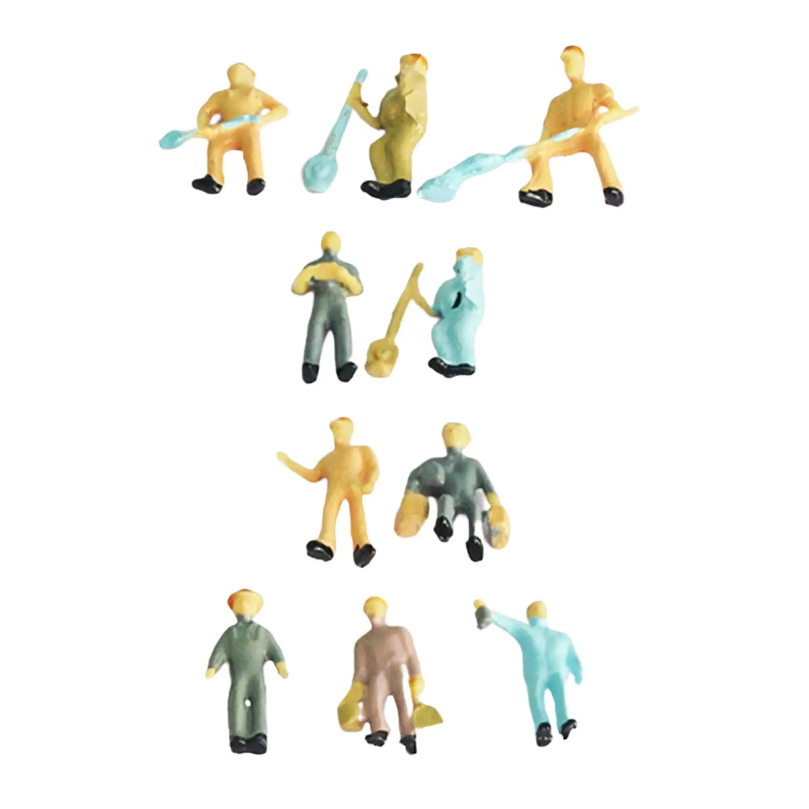 

10 Pieces 1/43 Miniature Model Railroad Worker Figures Toys Layout Building Micro Landscape Sand Table Scene Ornament Supplies