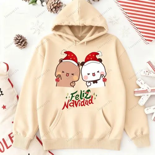 Imagen 2 del producto ¡Feliz Navidad! Lindo Navidad Bubu Dudu mujeres Sudadera con capucha ropa deportiva ajuste deportes juveniles ropa al aire libre Kawaii Harajuku ropa de mujer