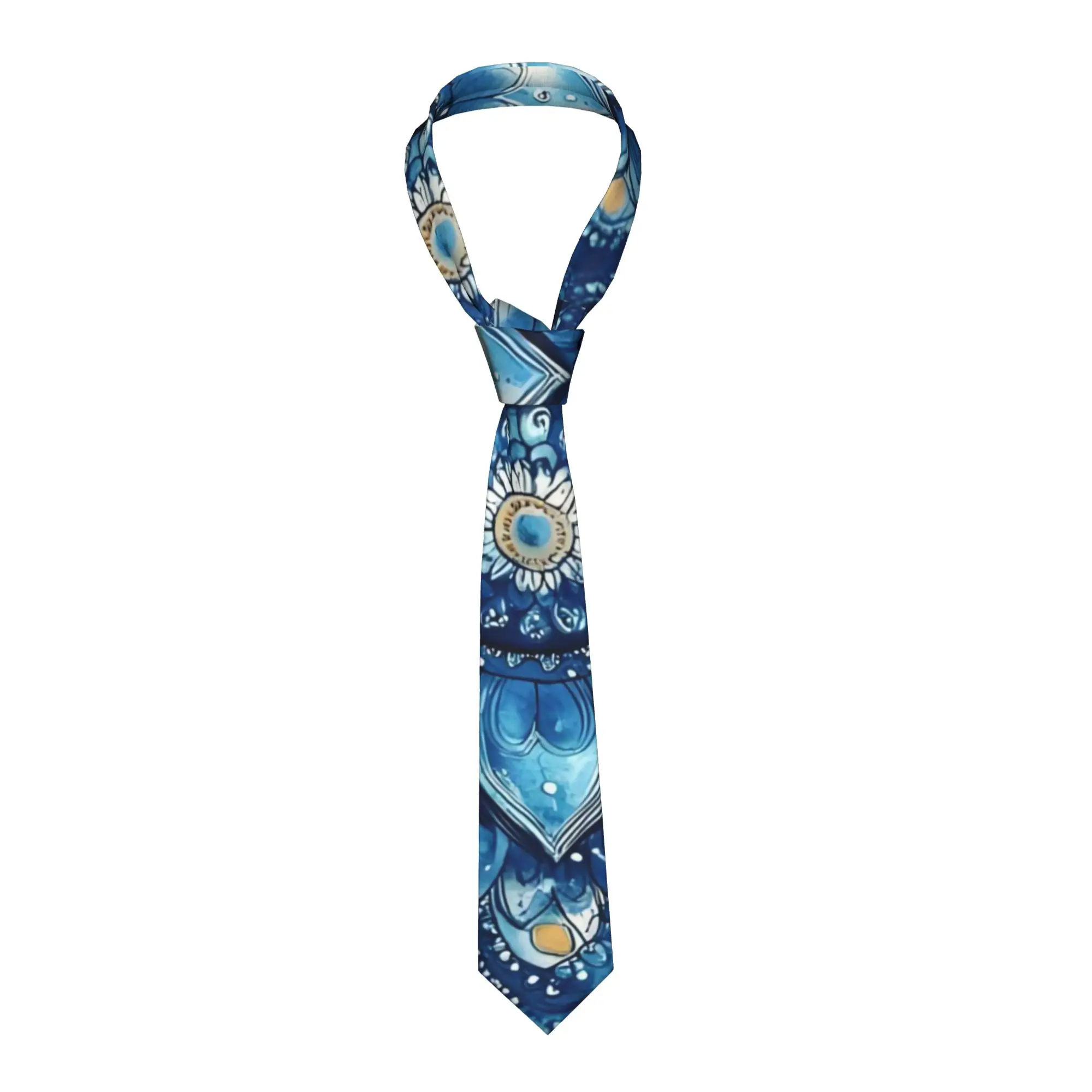 

Формальный галстук-мандала для бизнеса, индивидуальный дизайн, очаровательный цветочный узор, красочный цветочный принт, галстук для мужчин