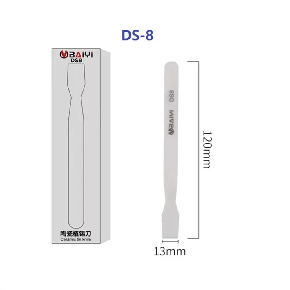 Sofix DS8 Soldering Paste Scrape Blade Ceramic Tin Scraper for Macbook BGA Reballing Stencil Anti-slip R-angle Scraper Repair