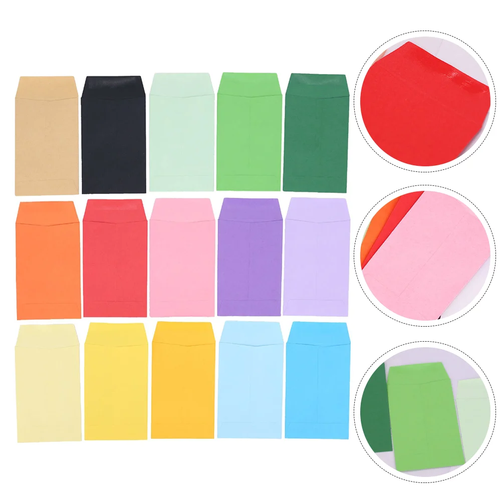 50 Pcs Solid Color Envelopes Gift for Cash Colorful Money Bag Small Saving Colored Empty Card Shell Storage Blank