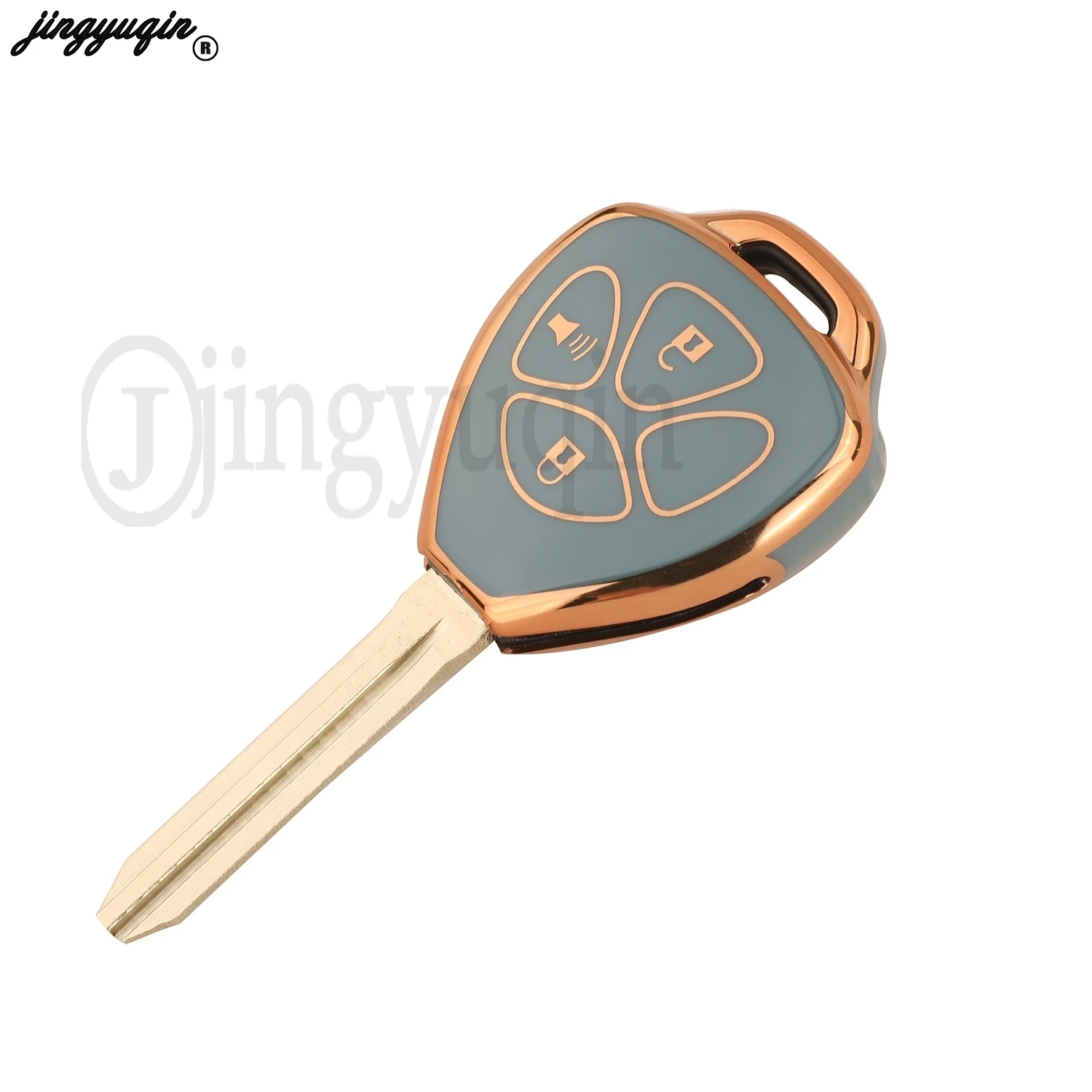 jingyuqin TPU 2/3/4 buttons-Toyota Corolla Camry Reiz RAV4 Crown Avalon Prince Matrix Auris FOB housing Car Key Case Cover Shell