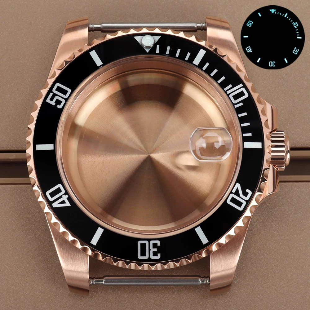 

Women's Luxury 40mm Watch Case Sapphire Glass Luminous Bezel For Submariner NH35 NH36/34 Miyota 8215 Eta2824 Movement Accessory