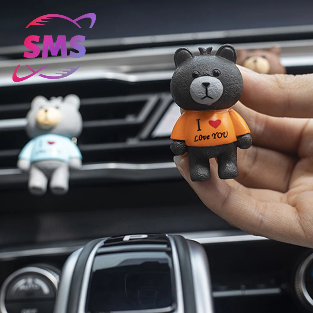

4 PCS car air outlet perfume clip love bear aromatherapy decoration car interior for Mercedes-Benz BMW Toyota