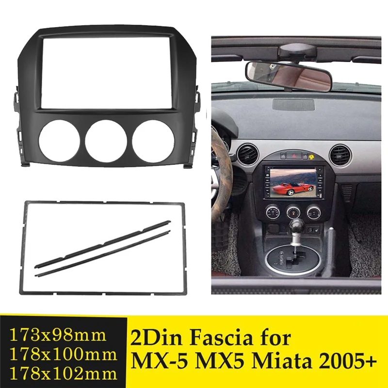 M93K-2Din راديو ستيريو بالسيارة فآسيا لمازدا MX-5 MX5 مياتا 2005 + لوحة القيادة فيديو مشغل ديفيدي لوحة الإطار تصاعد الكسوة #3