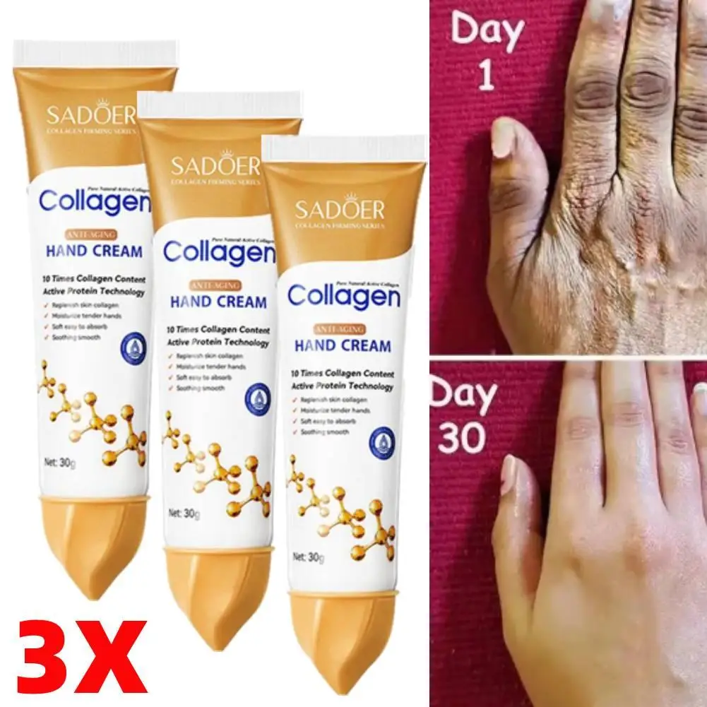 Collagen Anti-wrinkle Hand Cream Anti-Aging Repair Nourishing Exfoliating Calluses Removal Serum Whitening Moisturize Skin Care