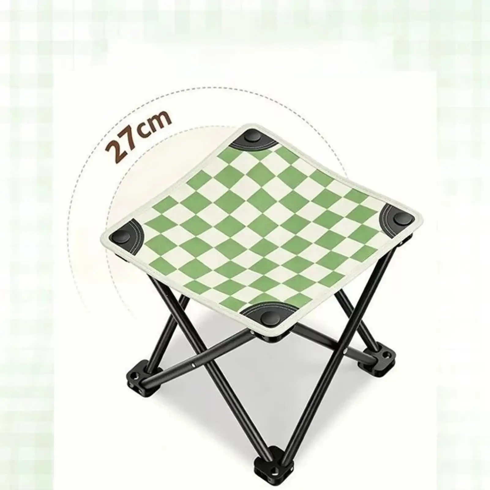 체크무늬 디자인의 작고 접을 수 있는 의자, 콘서트,  - Fishing Backpack 리뷰 및 가격