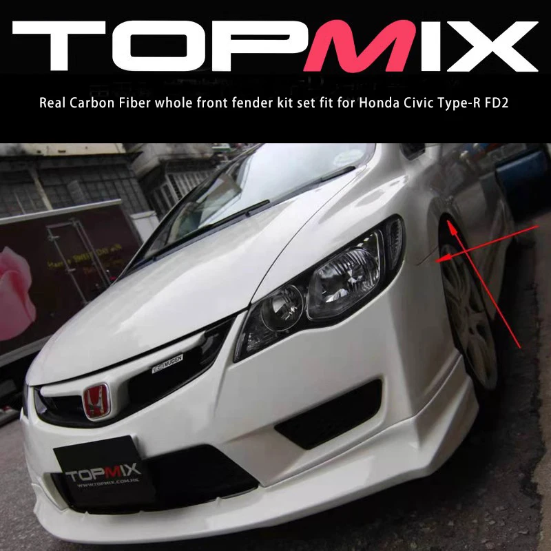 Real Carbon Fiber whole front fender fit for Honda Civic Type-R FD2