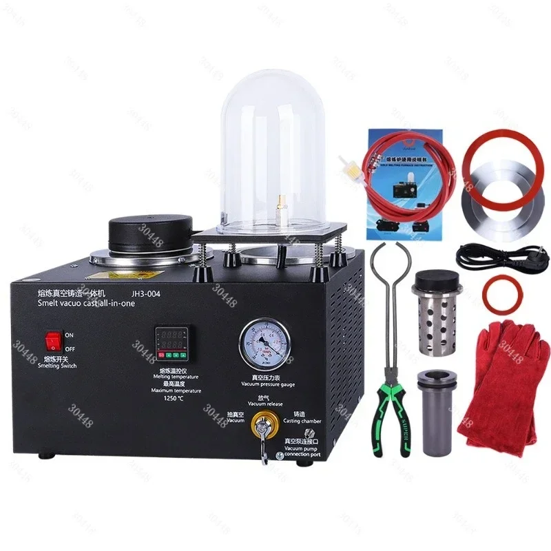 2L Mini Integrated Casting Machine Jewelry Vacuum Casting Gold Silver Plaster Mold Casting Equipment