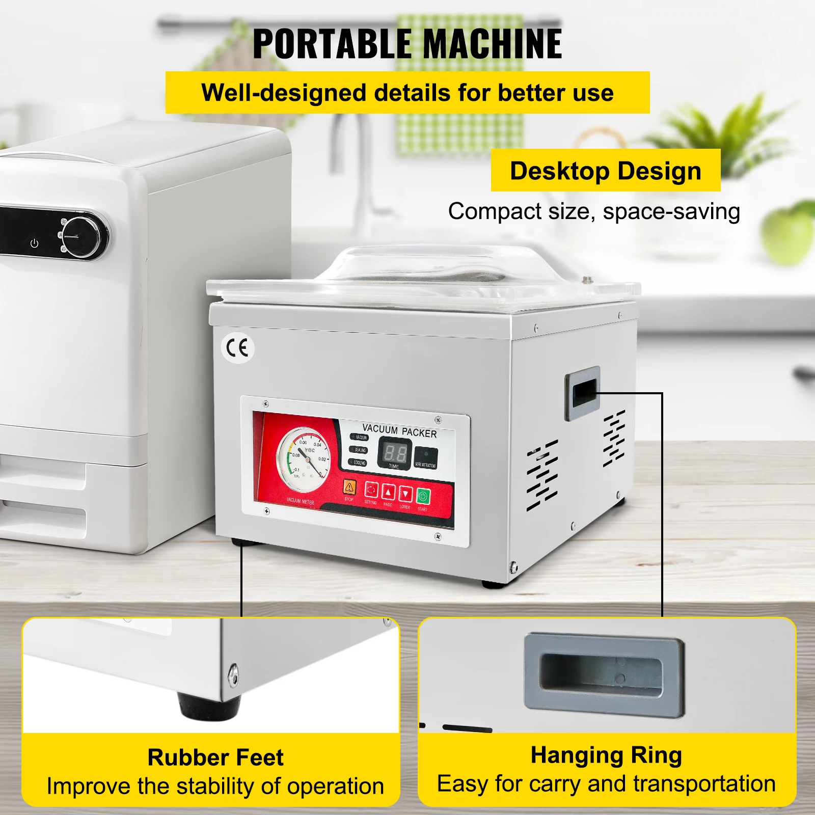 SucceBuy الغذاء آلة تعبئة الفراغ الغرفة التجارية فراغ السدادة DZ-260A المطبخ تغليف اللحوم الغذاء التوقف آلة الختم