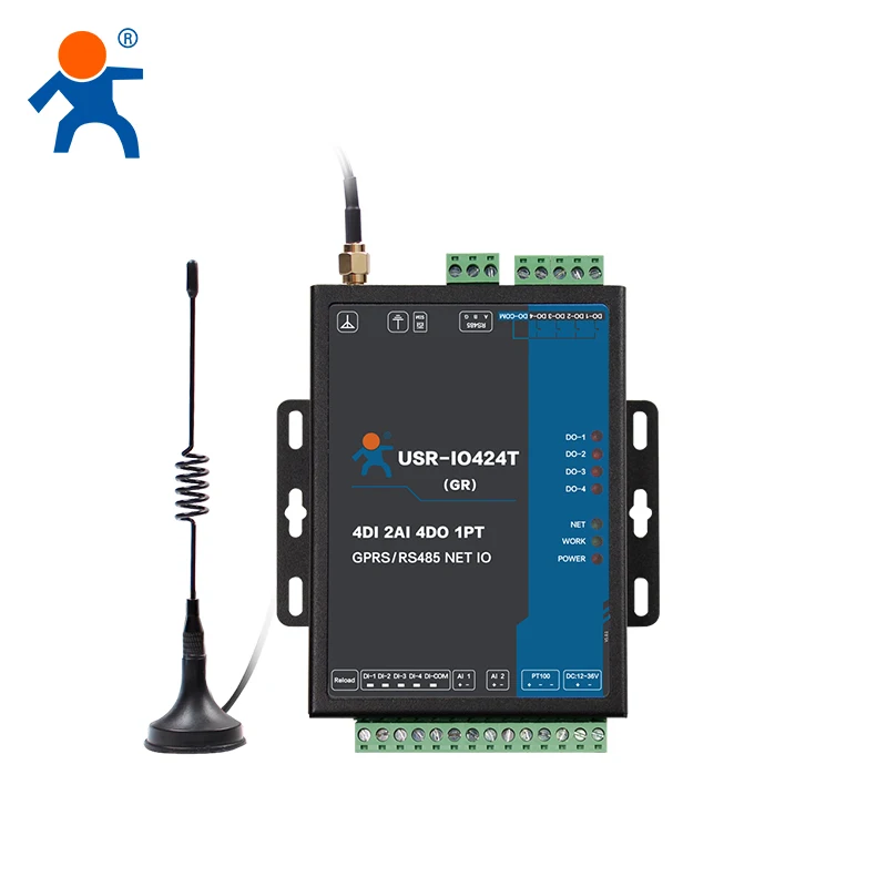 IO424T-EWR Controlador IO de red WIFI/Ethernet de 4 canales compatible con 4 DI/4 DO/2AI/1PT