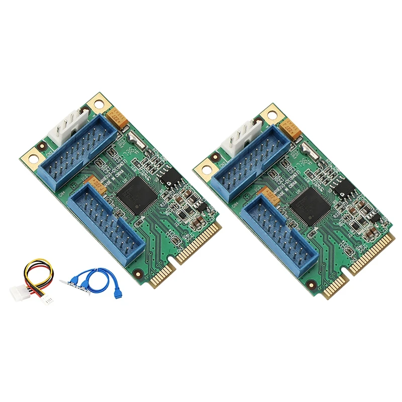 Tarjeta de expansión PCI-E a USB3.0, 2 puertos USB 3,0 con conector interno de 19 pines, alimentación para PC de escritorio