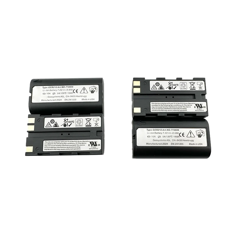 4PCS Battery GEB212 Li-ion Battery for Leica TPS1200 ATX1200 Series Total Station Viva Series Controllers GS15