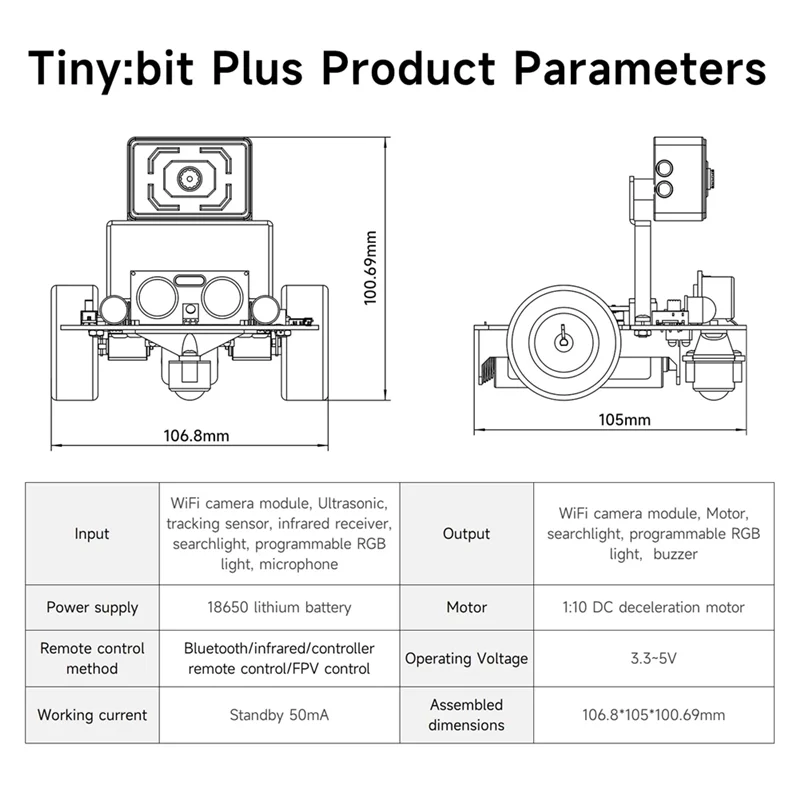 Microbit Smart Robot Car Video Remote Control With Wifi Image Module For Programming Learn DIY Electronic Kit-A09I