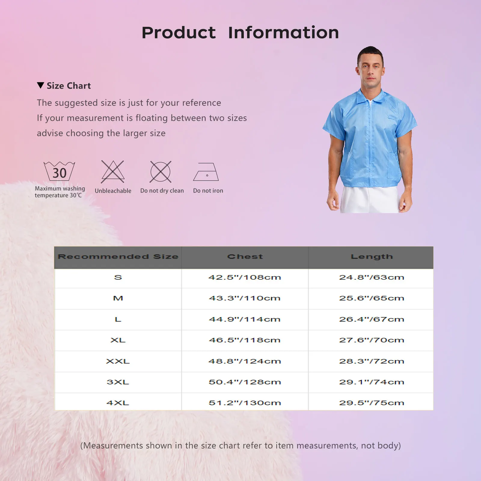 Men Dust-proof Factory Work Tops Clothes Labor Short Sleeves Pockets Front Zipper Jacket Striped Work Shirt Summer Work Uniforms